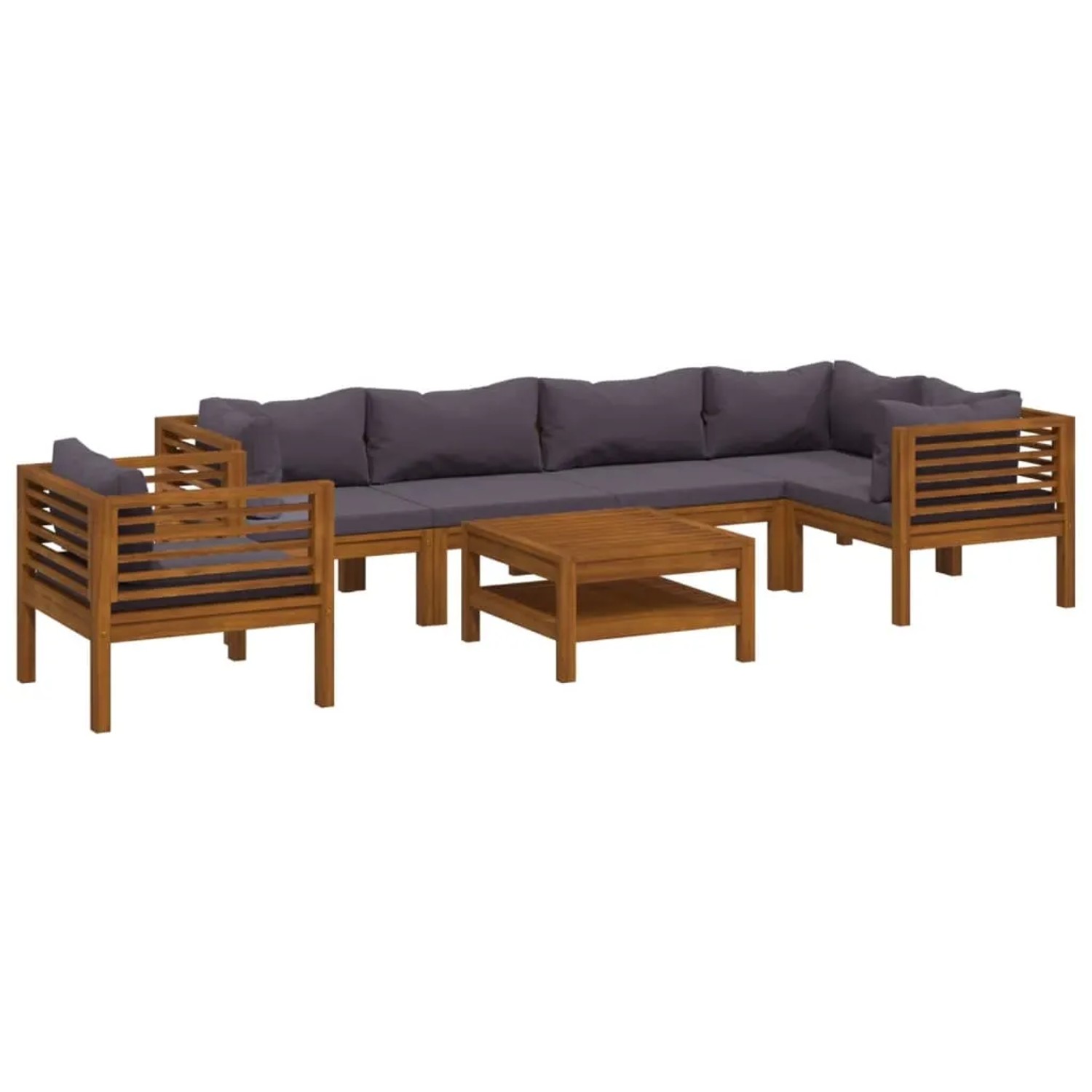 vidaXL 7-Tlg Garten-Lounge-Set mit Auflage Massivholz Akazie 3086922