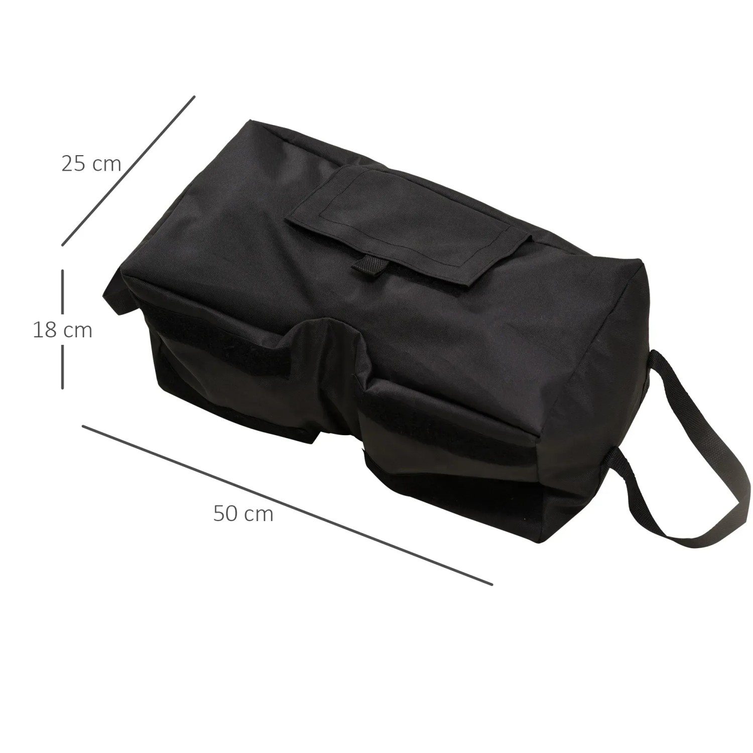 Outsunny Schirmständer-Gewichte, Oxfordstoff, schwarz, L50x B25x H18cm, für sicheren Halt des Sonnenschirms.