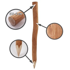 Aquagart Holzpfosten, 105cm, aus Haselnuss, angespitzt für Staketenzaun.