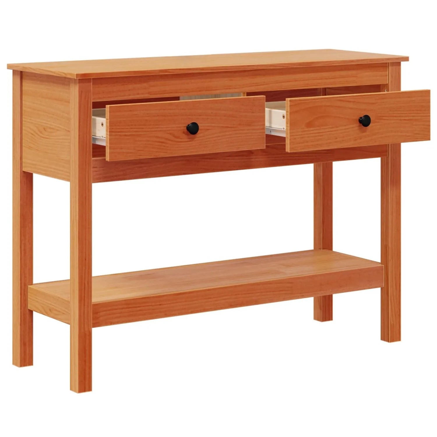 vidaXL Konsolentisch Wachsbraun 100 x 35 x 75 cm Massives Kiefernholz 869937