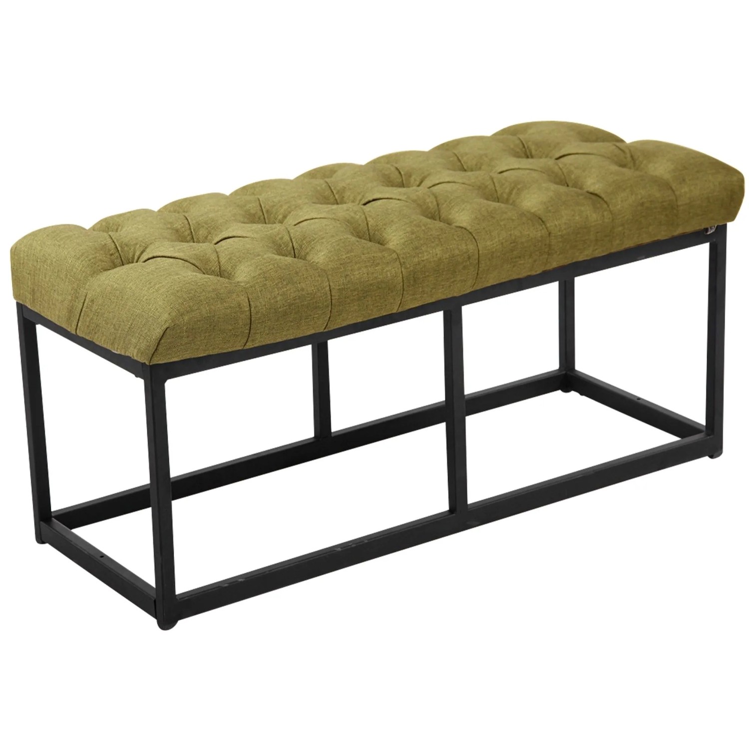 DELUKE Sitzbank MEXICO Stoff Grünfarbig 100x38x46cm Sitzbank Flur Sitzhocker Esszimmerbank Polsterbank Schlafzimmer