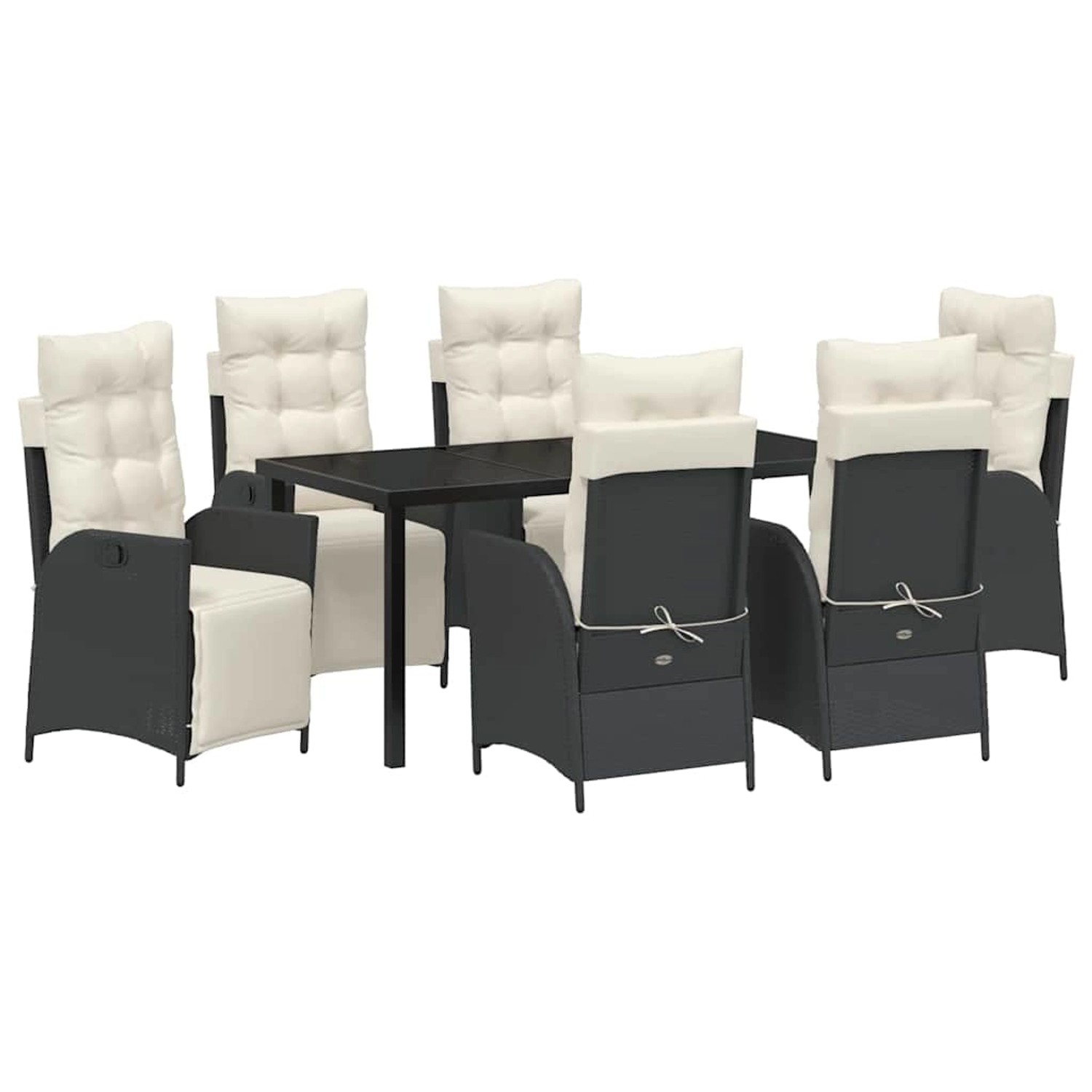 vidaXL Garten Essgruppe 7-Tlg Schwarz Poly Rattan 3380530 günstig online kaufen