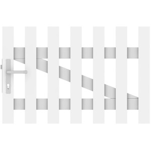 Weißes Gartenzaun Tor Longlife Cara, gerade, links, 106x70 cm.