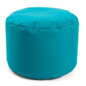 Petrolfarbener mokebo Outdoor Pouf/Hocker mit EPS-Füllung. Bequemer Sitzpouf für Garten und Terrasse.