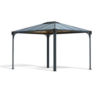 Palram Canopia Martinique Gartenpavillon 3x3.6 in Anthrazit/Bronze, 360x296 cm.