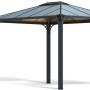Palram Canopia Martinique Gartenpavillon 3x3.6 in Anthrazit/Bronze, 360x296 cm.