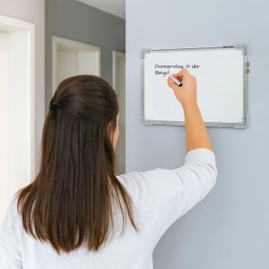 Relaxdays Whiteboard mit Zubehör Stahl Aluminium Kunststoff Weiß Beidseitig Magnetisch 30 cm x 40 cm x 5 cm 0,5 kg