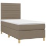 Boxspringbett Taupe 100x200 cm mit Matratze und Kopfteil.