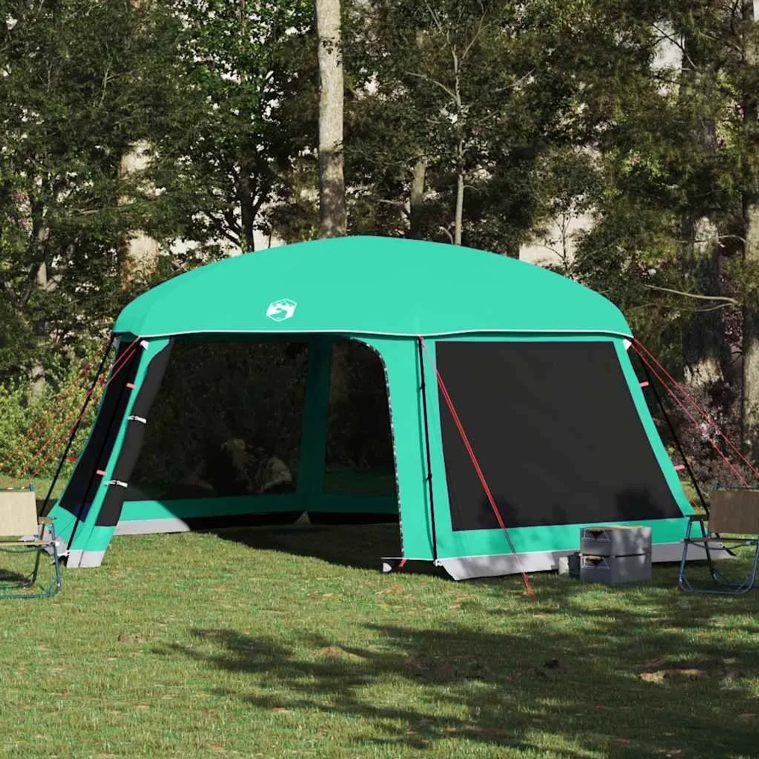 vidaXL Poolzelt mit Abnehmbarem Überzelt Netzwänden Meergrün 618x532cm 4100629_2