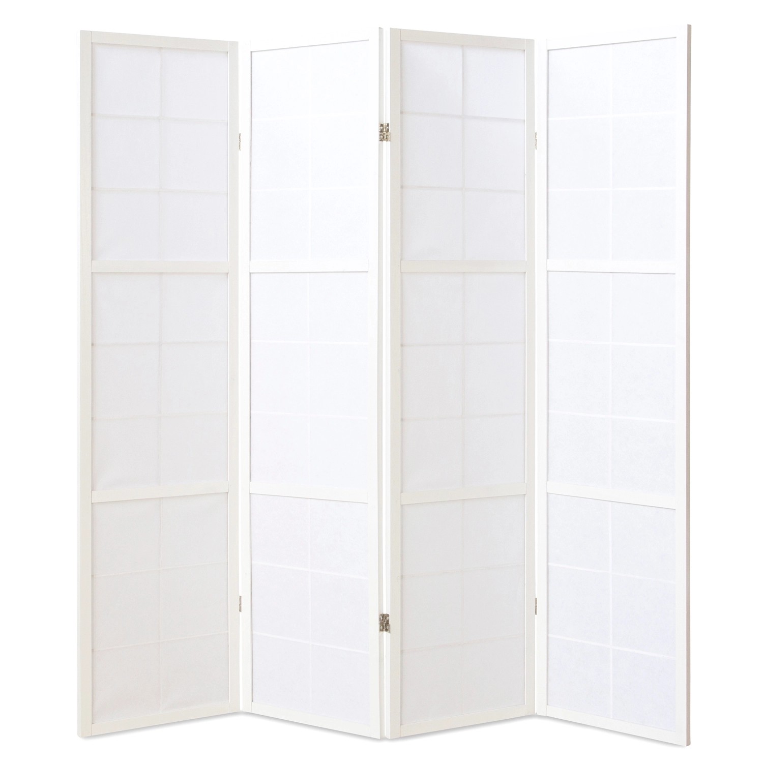 Homestyle4u 4-tlg. Paravent Shoji in Weiß 176x175 cm 438_4