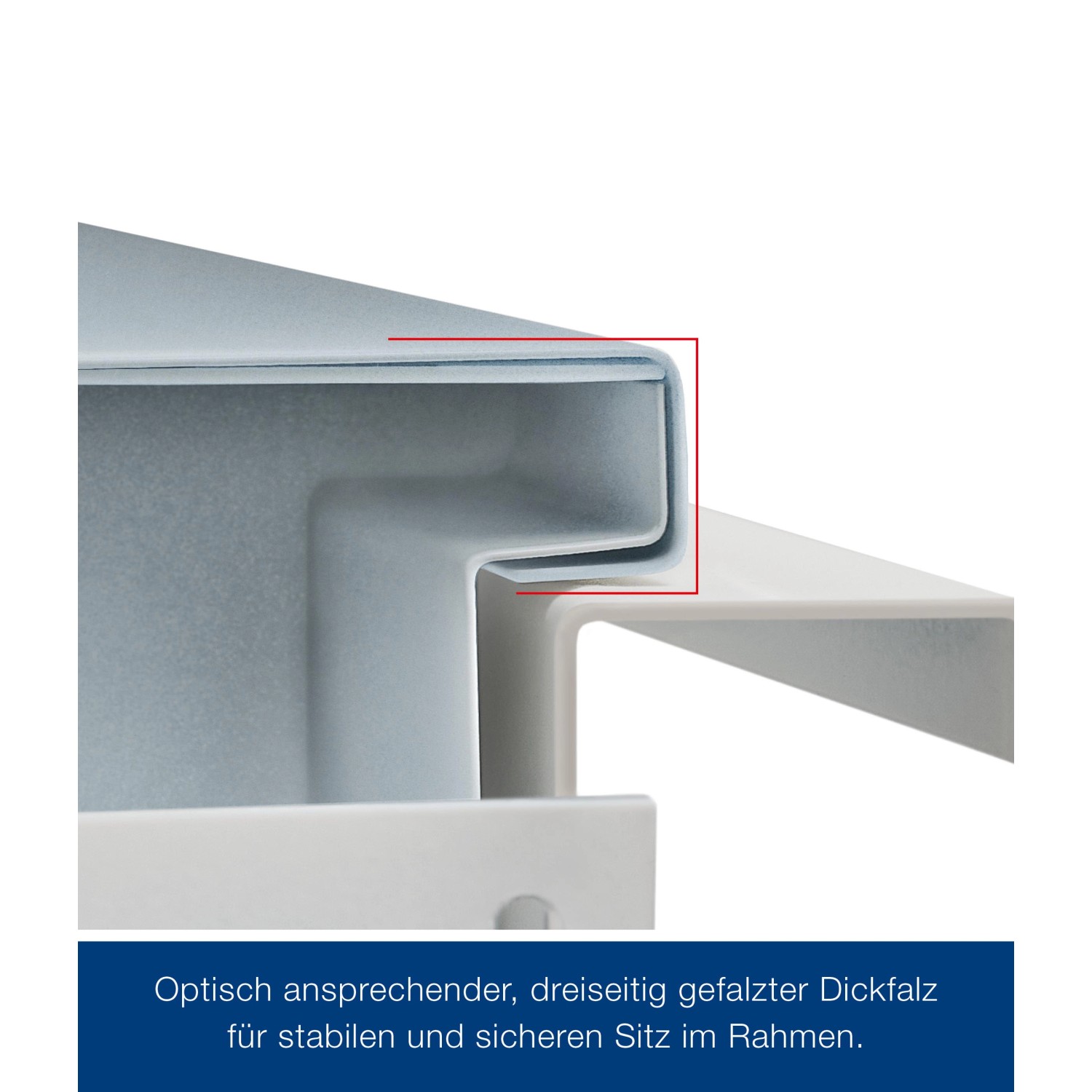 Detailaufnahme: Verzinktes ZK-Türelement mit Eckzarge, 750x1875x55 mm, DIN Rechts.