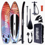 Suprfit SUP Board Optical Set: aufblasbares Stand-Up-Paddling Board mit buntem Design, Paddel, Pumpe, Finnen, Leash, Rucksack.