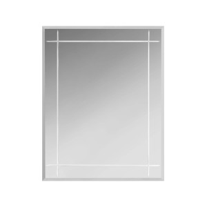 Rechteckiger Kristallspiegel Karo 70x90 cm mit Facette für Bad und WC.