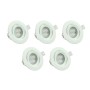 5er Set LUXULA LED Downlight, schwenkbare Einbauspots in Weiß, Farbtemperatur einstellbar.