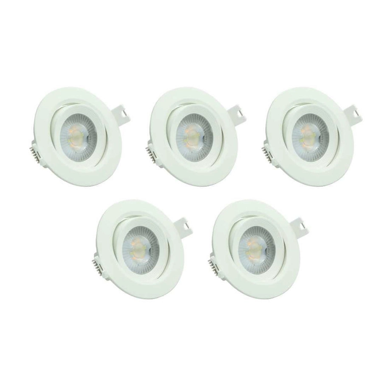 Thumbnail - LUXULA 5er Set LED Downlight Einbauleuchte Einbauspot Schwenkbar CCT 7W 718lm IP44 Weiß