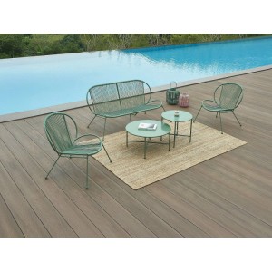 Vente-unique Gartenbeistelltisch Nikao Khaki 70 cm