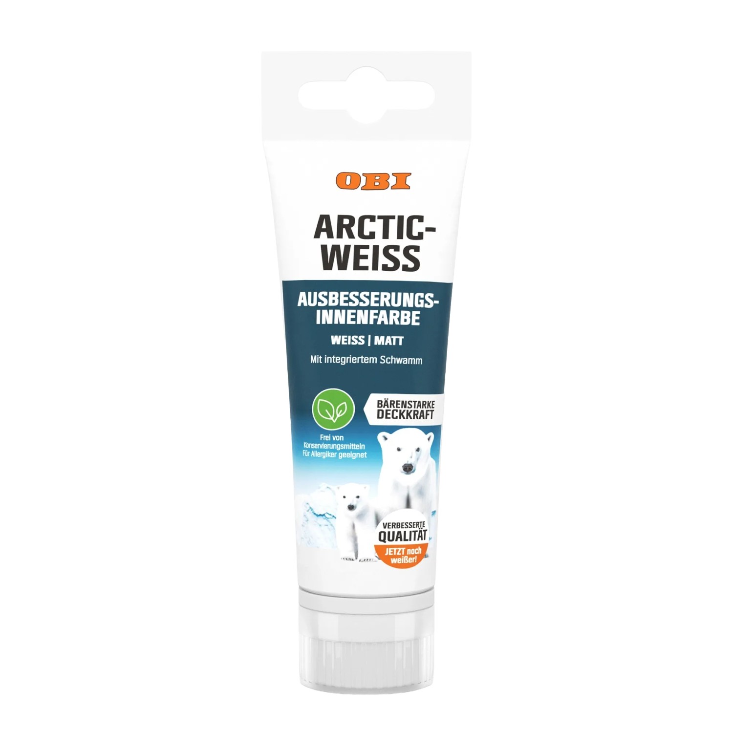 OBI Wandfarbe Arcticweiss Weiß Matt 100 ml