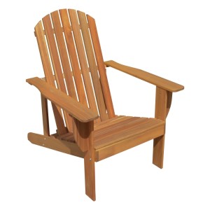 DELUKE Adirondack-Stuhl MARKUS aus naturfarbenem Eukalyptusholz. Gartenliegestuhl mit breiten Armlehnen.