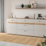 Inn.Furn Wandboard Darell, grau und Eiche, 150 cm breit. Modernes Wandregal für Wohnraum.