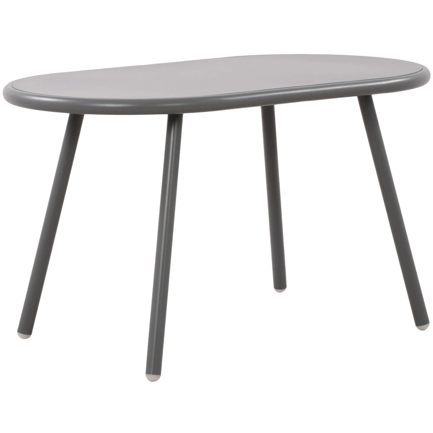 DELUKE Couchtisch VORIN Kunststoff Dunkelgrau 80x45x45cm Sofatisch Oval Beistelltisch Wohnzimmertisch Klein