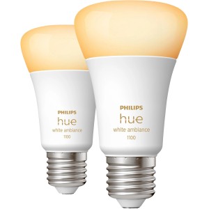 2er-Pack Philips Hue E27 LED-Lampen mit warmweißem bis kaltweißem Licht.