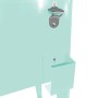 Detailansicht des mintfarbenen Axi Kühlwagens Retro mit Flaschenöffner und Auffangbehälter.