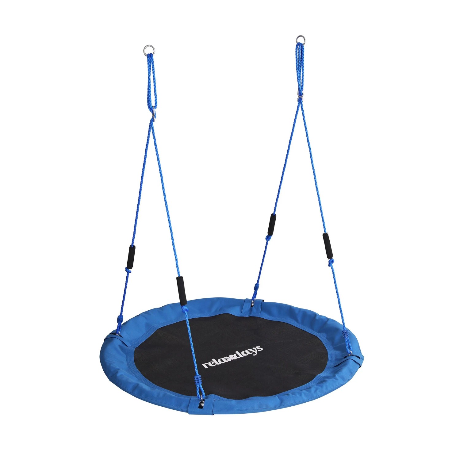 Relaxdays Nestschaukel Stahl Blau Höhenverstellbar mit Schaumstoffgriffen 120 cm