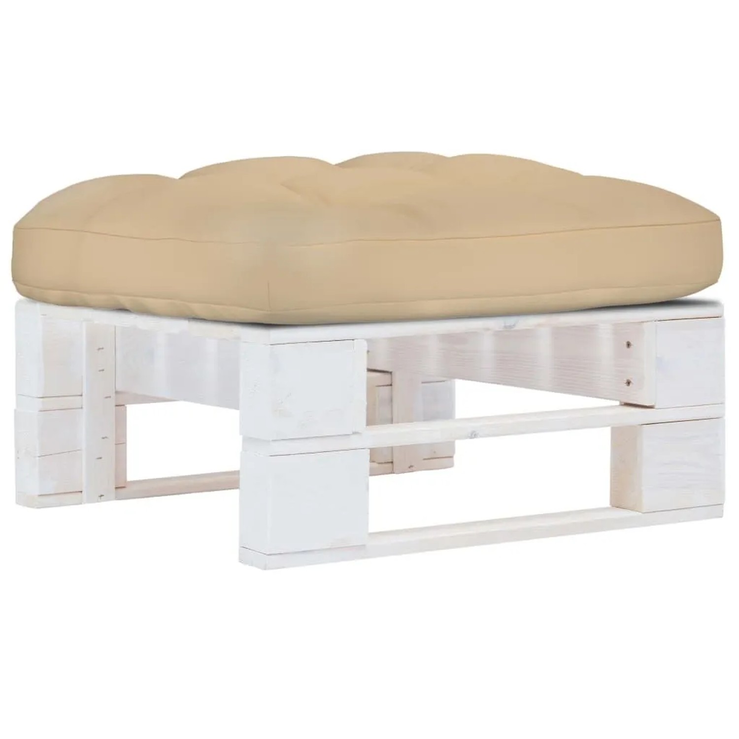 vidaXL Outdoor-Ottomane Paletten Imprägniertes Kiefernholz Weiß 3066424
