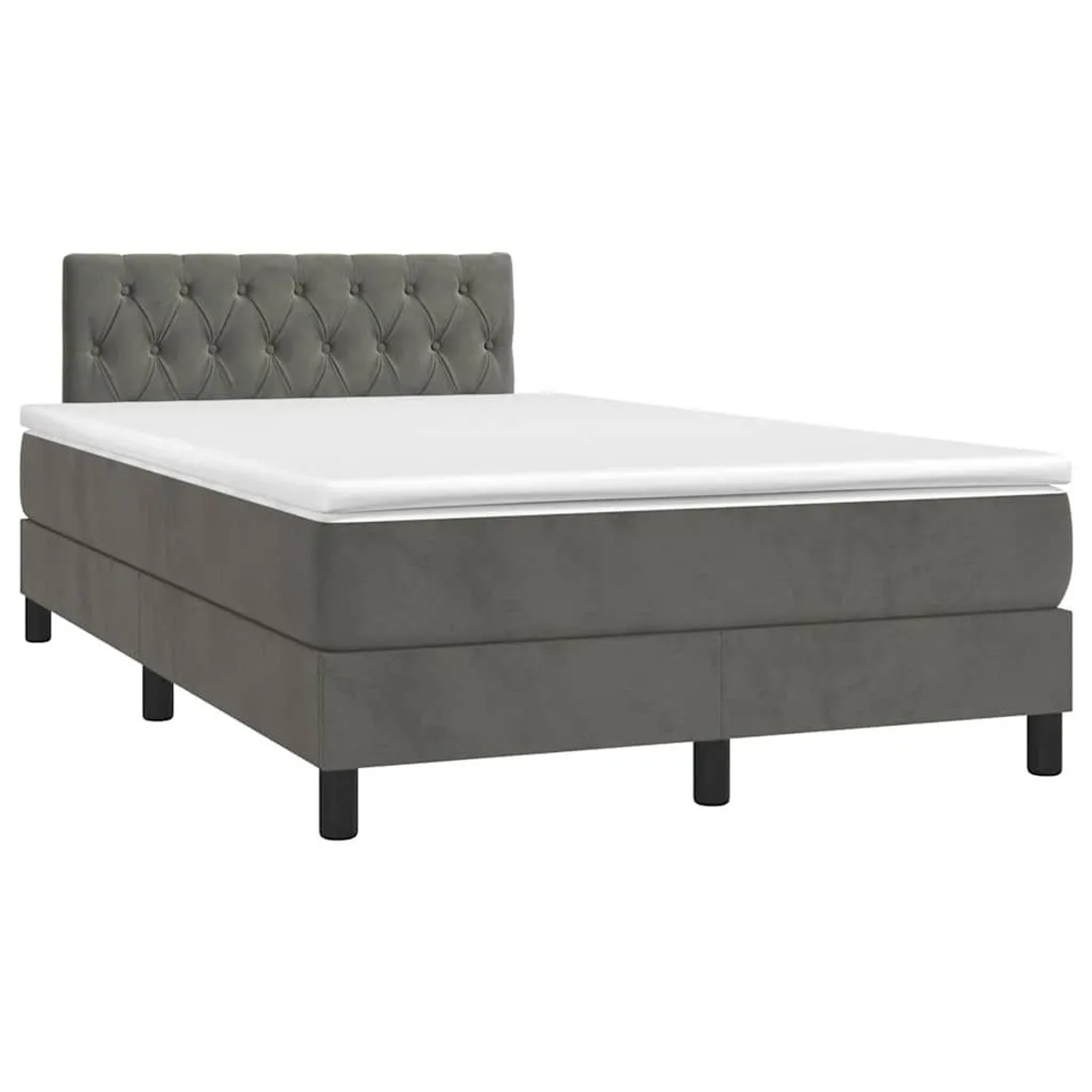 vidaXL Boxspringbett mit Matratze & LED Dunkelgrau 120x190 cm Samt 3270172 günstig online kaufen