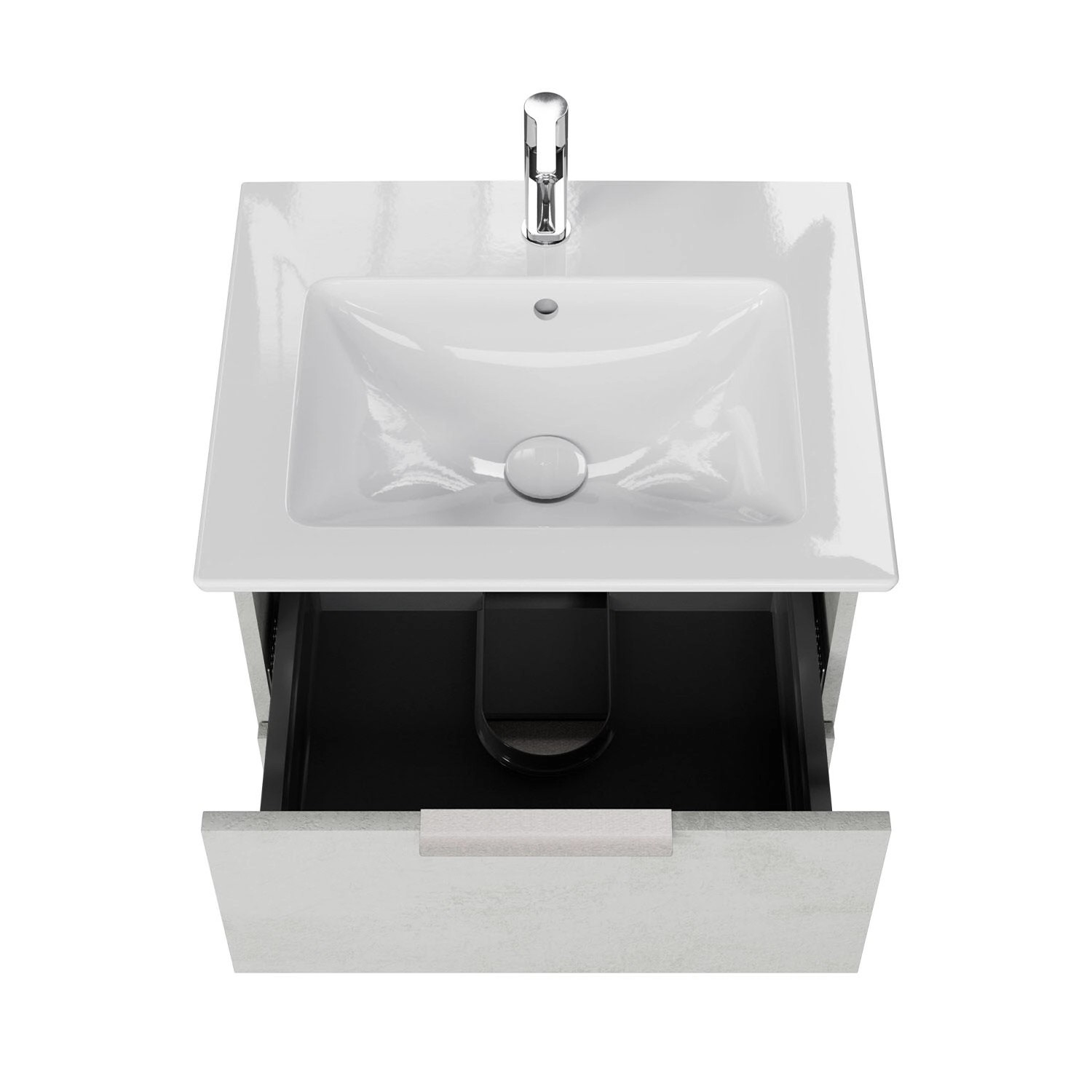 Steinkamp Waschtischunterschrank Living 2.0 Oxid Hellgrau mit Villeroy&Boch Venticello Waschtisch