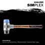 Halder Simplex Schonhammer Ø 50 mm TPE-soft Blau   Gummi Schwarz mit Aluminiumgehäuse_2