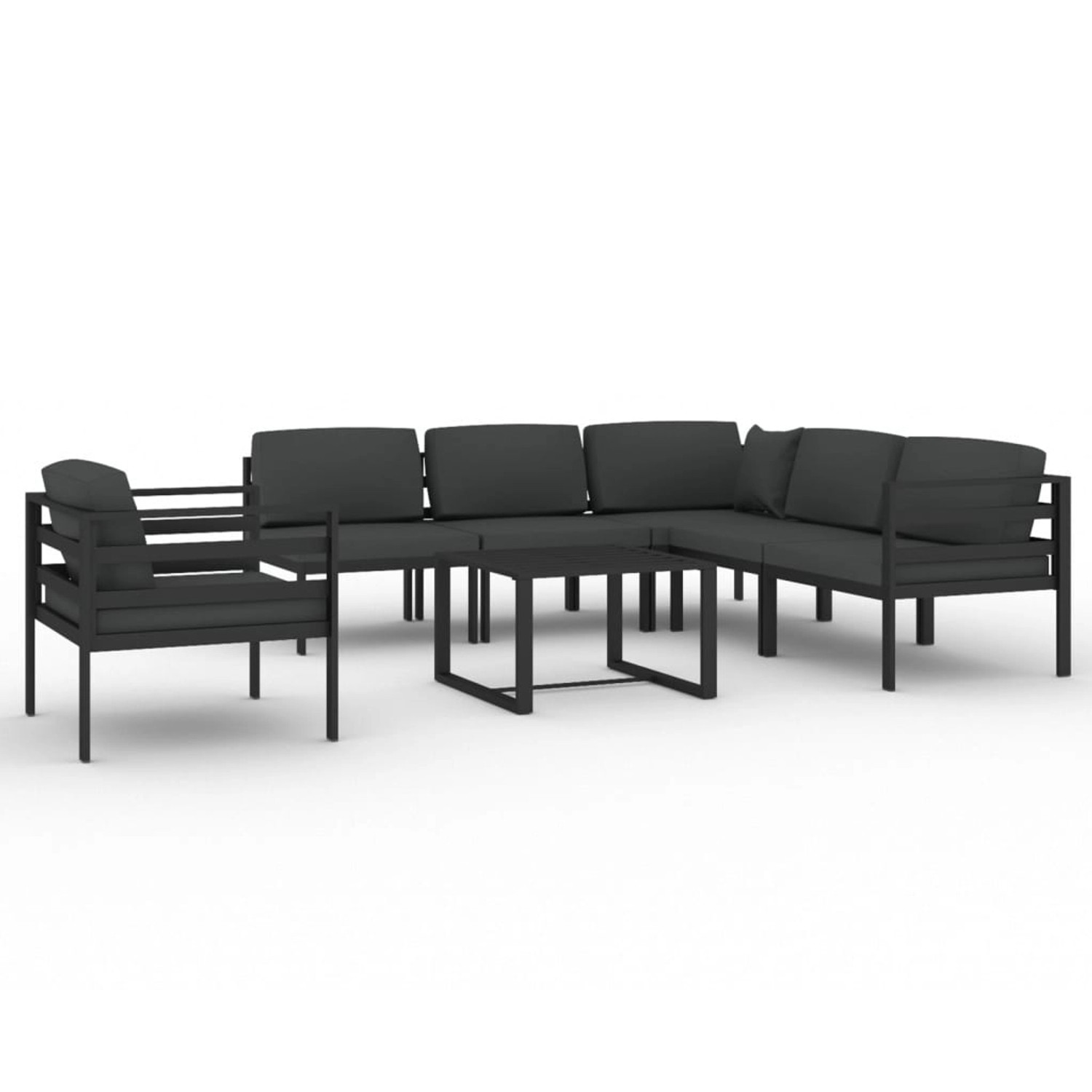 Thumbnail - vidaXL 7-Tlg Garten-Lounge-Set mit Kissen Aluminium Anthrazit 3107795