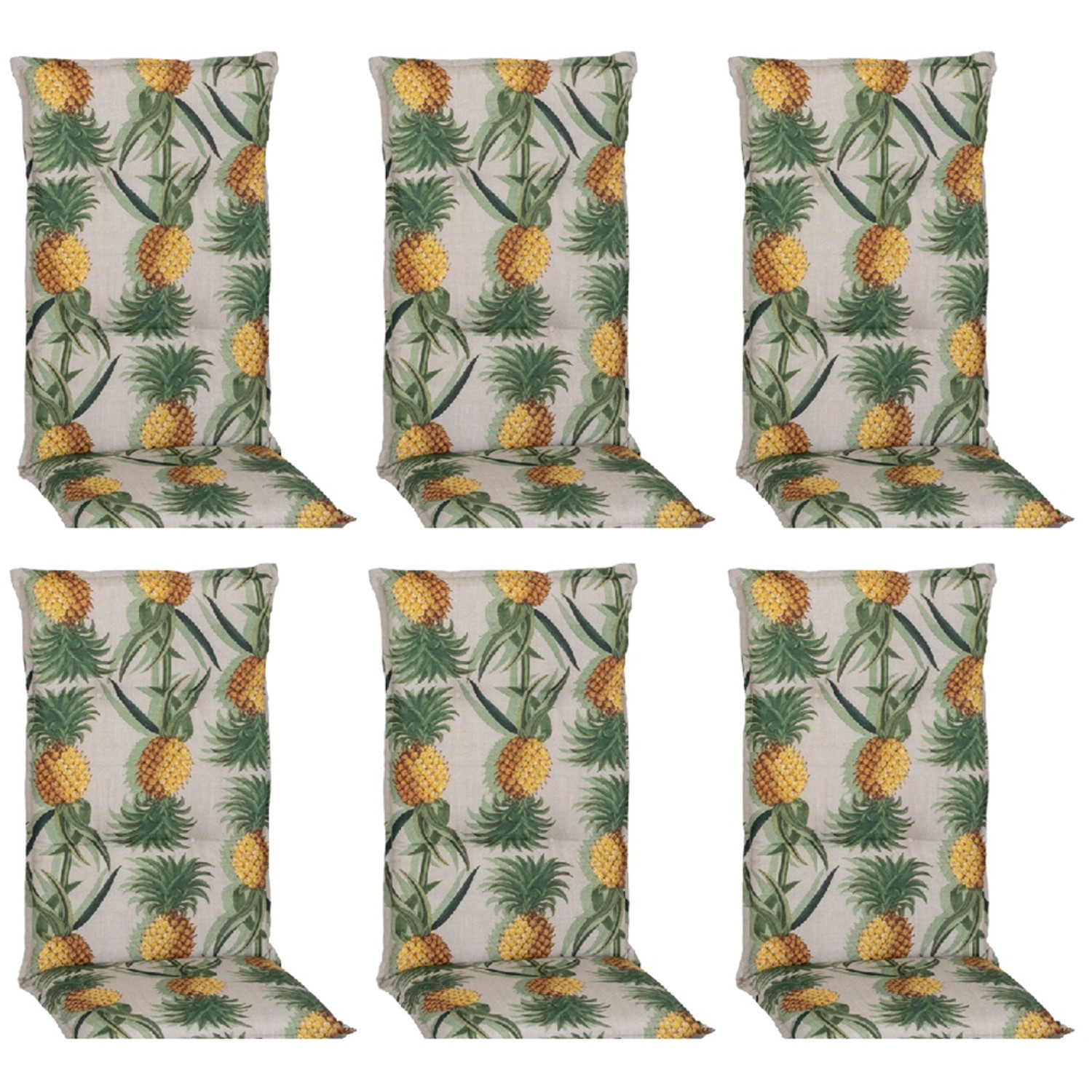 Beo Sitzauflage Hochlehner Treffelstein 6er-Set Ananas- Motiv günstig online kaufen