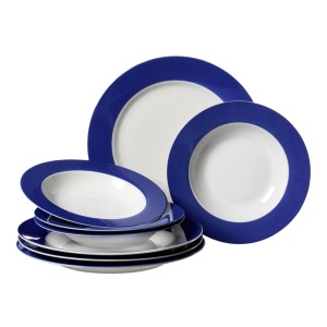Ritzenhoff & Breker Doppio Tafelservice, 8-teilig, Indigo Blau, Geschirr-Set.