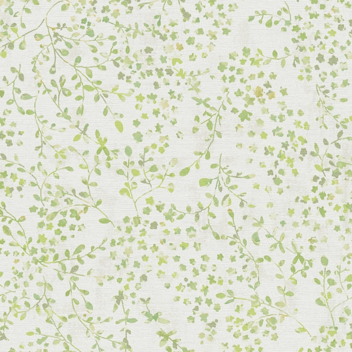PROFHOME 397472-GU Blumen Tapete Floral Matt Grün Weiß Creme-Weiß 0,53 m x günstig online kaufen