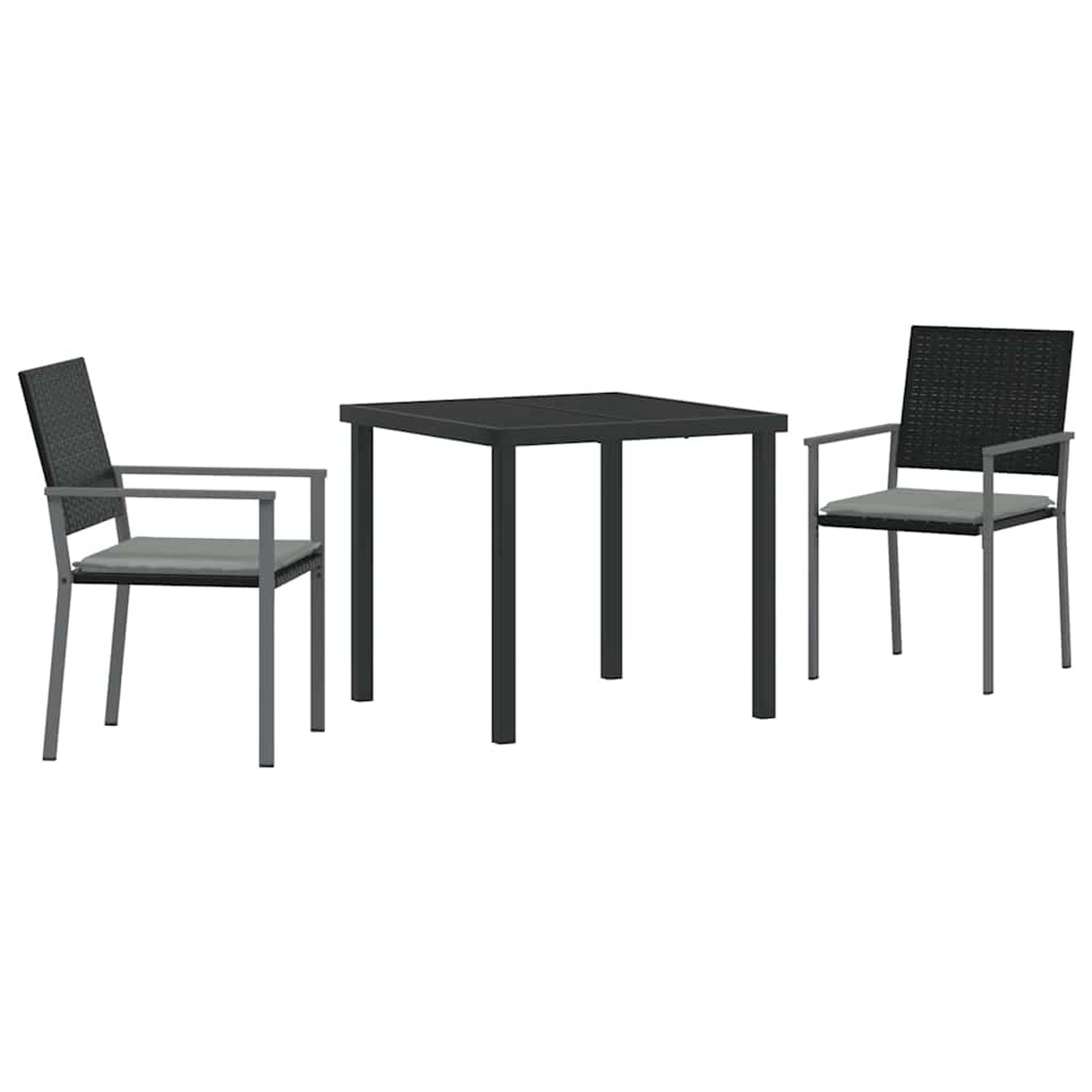 vidaXL Garten Essgruppe 3-Tlg Schwarz Poly Rattan 3379072 günstig online kaufen