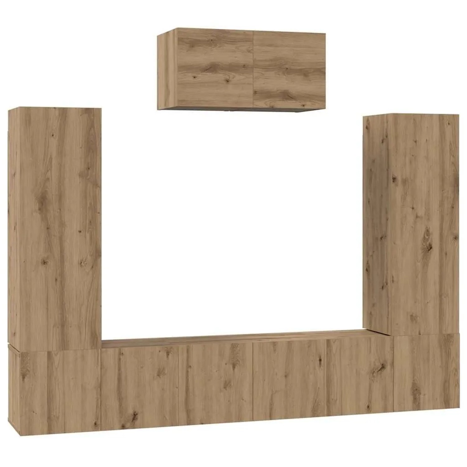vidaXL TV-Schrankset Wandmontiert 7-Tlg Artisan-Eiche Holzwerkstoff 3393137