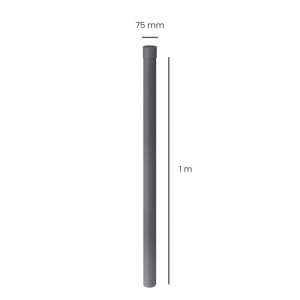 Inefa Fallrohr, 100cm, DN 75, Anthrazit, aus PVC für die Regenwasserableitung.