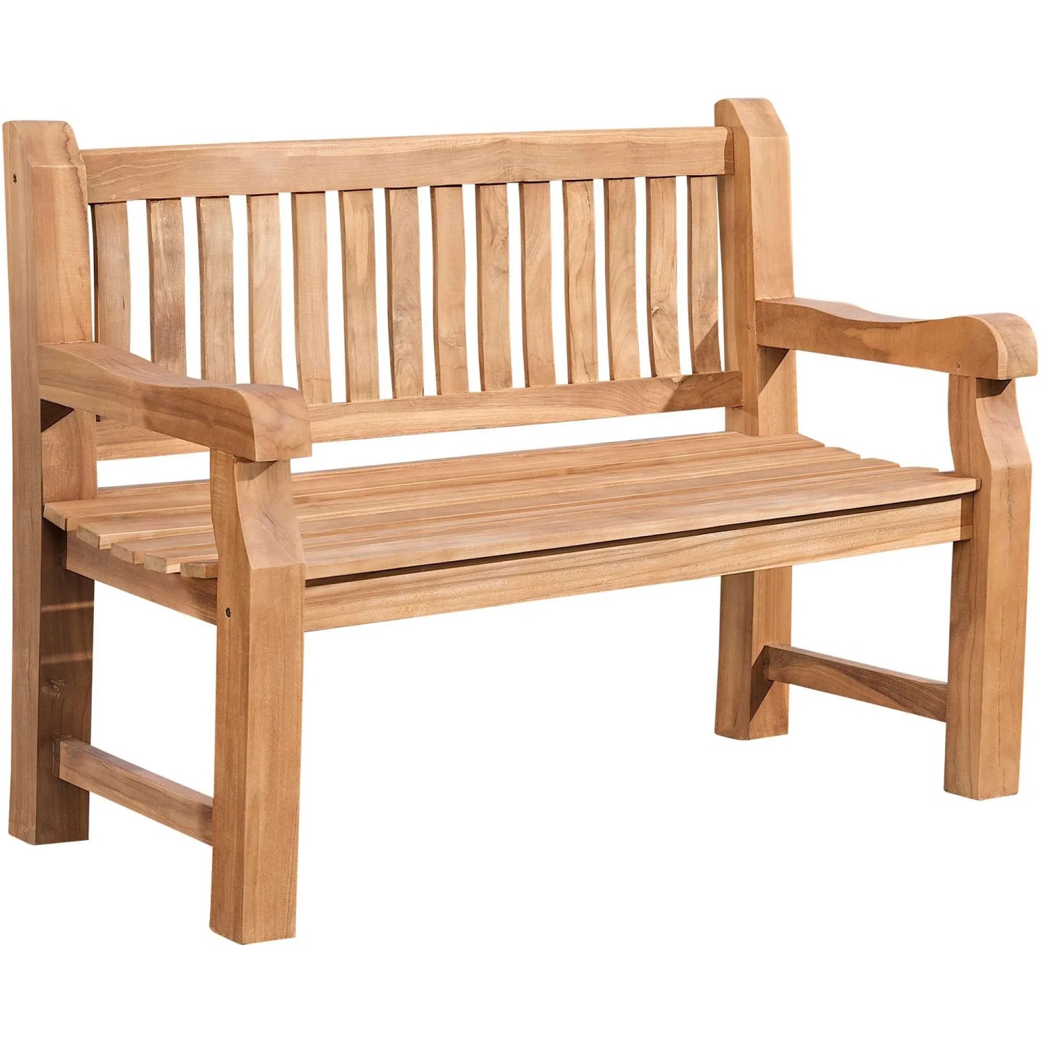 DELUKE Gartenbank Teakbank DEGAD Holz Teak 120x61x93cm Holzbank 120cm Bank Mit Lehne Wetterfest Bank Garten Terrasse