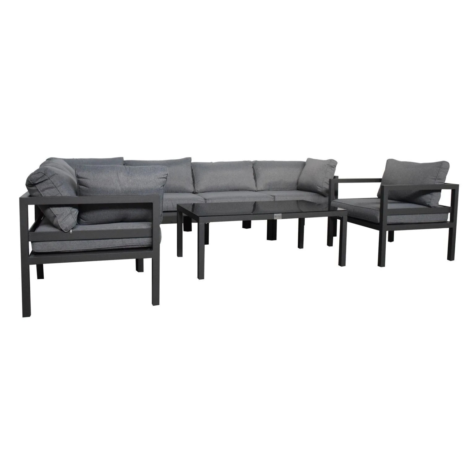Jet-Line Gartenlounge Kreta XXL in Hellgrau und Anthrazit mit Aluminiumrahmen