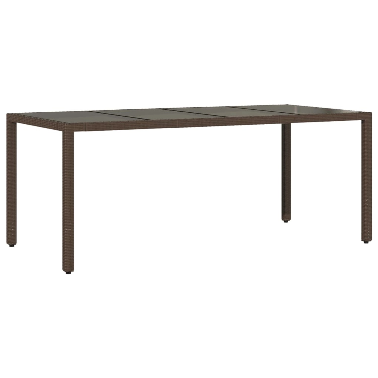 vidaXL Gartentisch mit Glasplatte Braun 190x90x75 cm Poly Rattan 365593 günstig online kaufen