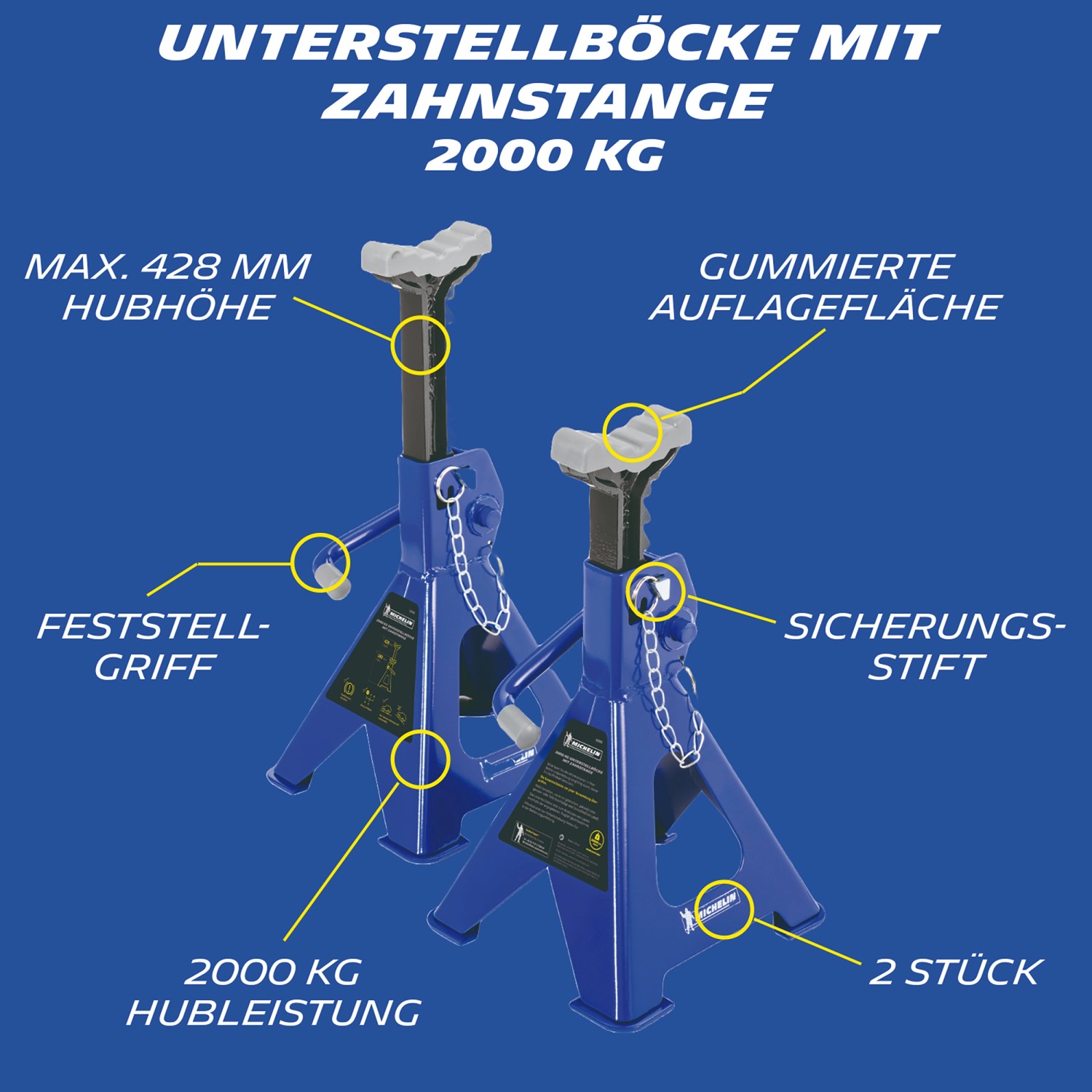 Michelin Unterstellbock 2.000 kg 9-stufig Höhenverstellbar_4