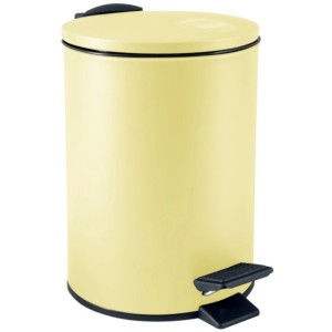 Spirella Adelar Treteimer, 3 l, Gelb Matt, Kosmetikeimer mit Fußpedal und Softclose.