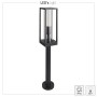 Schwarze LED`s light Pollerleuchte, 1-flammig, mit Glaszylinder für E27 Leuchtmittel.