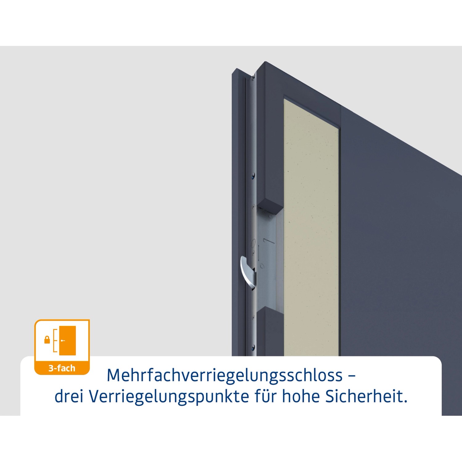 Detailaufnahme der EcoStar Haustür Isopro Secur mit Mehrfachverriegelung.