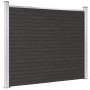 Schwarzes vidaXL Zaunelement aus WPC, 180x146 cm, mit Aluminium- und Stahlpfosten.