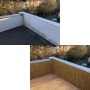 Brauner urfence Sichtschutz Schilf auf Balkonwand. Verwandelt kahlen Balkon in gemütliche Oase. Ideal für Zaunbau.