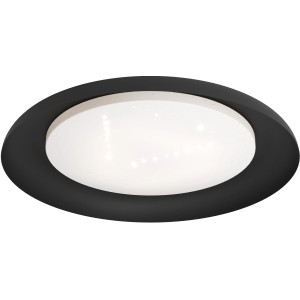 Eglo LED-Deckenleuchte Penjamo, Ø 46,5 cm, schwarz-weiß mit Kristalleffekt.