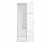 JAN NOWAK Besenschrank AGNES, 185cm hoch, weiß, mit Fachböden, Stange und Haken. Ideal für Büro und Haushalt.