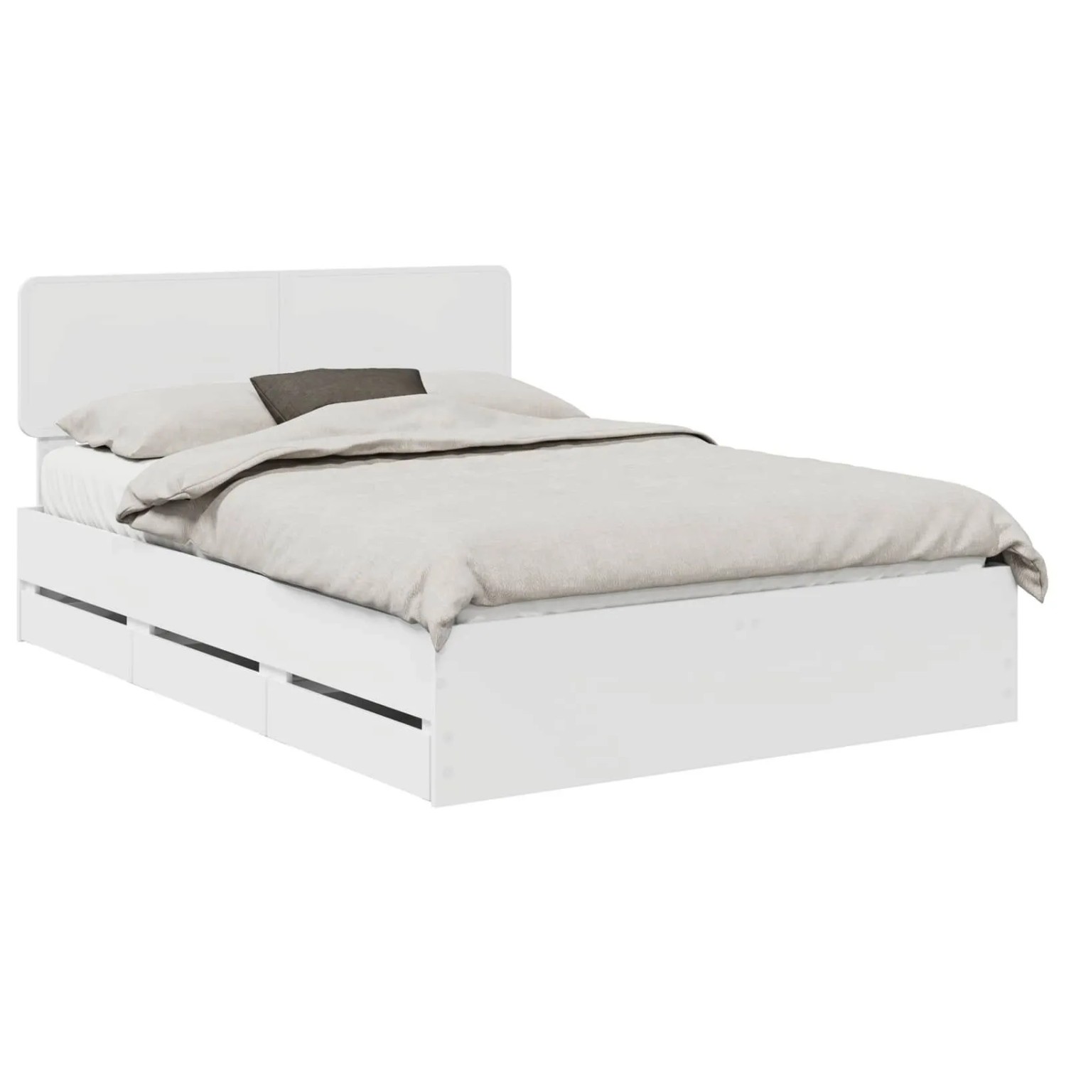 vidaXL Bettrahmen mit Schubladen Weiß 140 x 200 cm Ingenieurs Holz 3412185